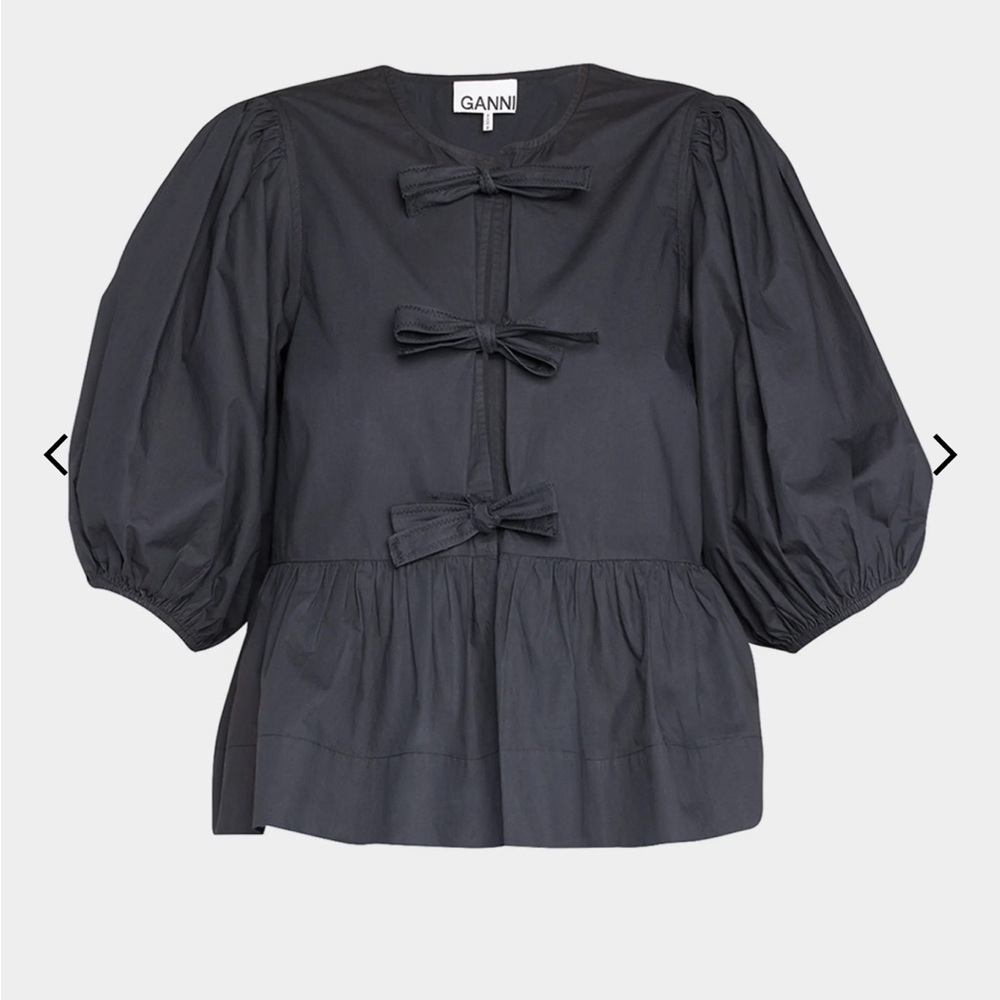 Ganni Cotton Poplin Peplum Top